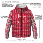 custom houston cougars lightning strike grid red windbreaker jacket best selling