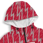 custom houston cougars lightning strike grid red windbreaker jacket best selling