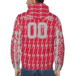 custom houston cougars lightning strike grid red windbreaker jacket best selling