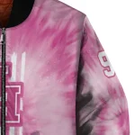 custom houston cougars pink tie dye pink bomber jacket best selling