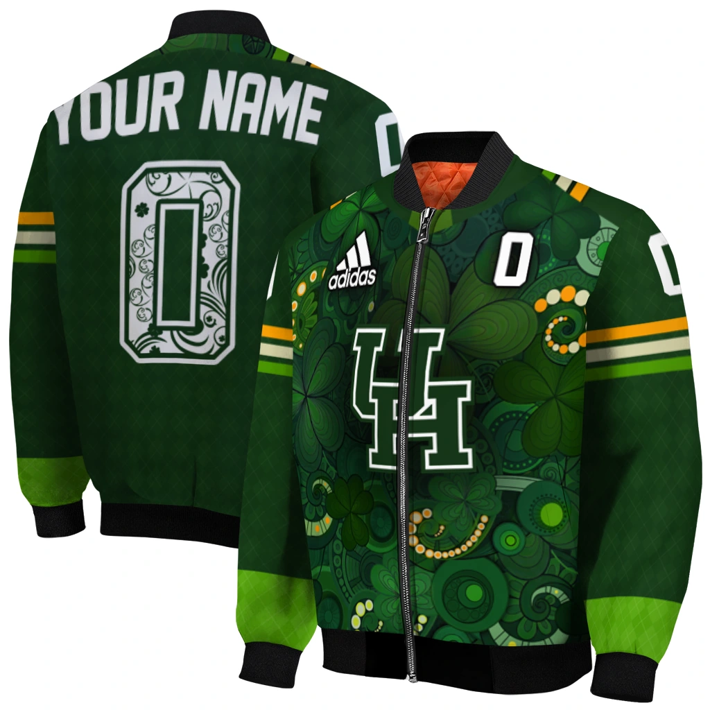 custom houston cougars shamrock vortex green bomber jacket best selling custom houston cougars shamrock vortex green bomber jacket best selling