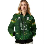 custom houston cougars shamrock vortex green bomber jacket best selling