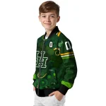 custom houston cougars shamrock vortex green bomber jacket best selling