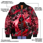 custom houston cougars skull horde red bomber jacket best selling