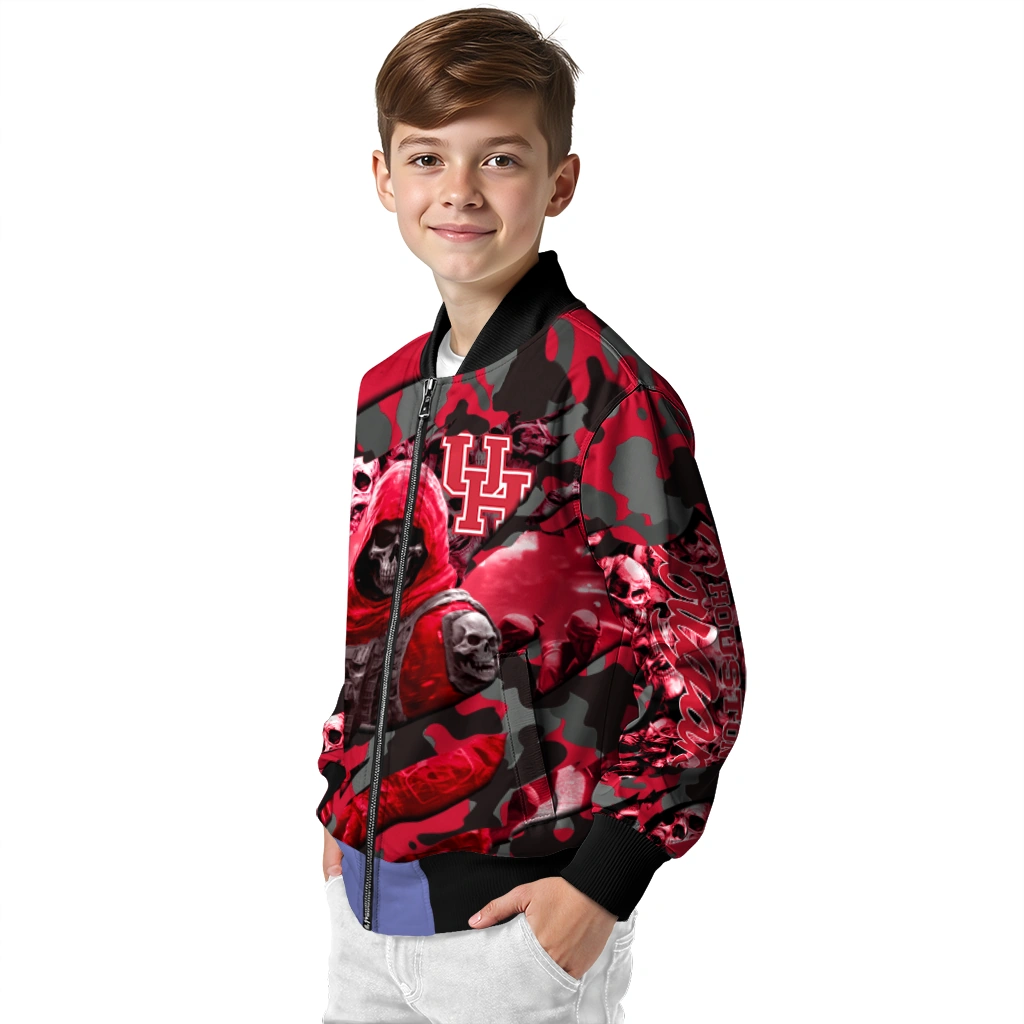 custom houston cougars skull horde red bomber jacket trendy custom houston cougars skull horde red bomber jacket trendy
