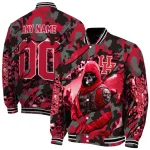 custom houston cougars skull horde red varsity jacket best selling