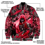 custom houston cougars skull horde red varsity jacket best selling