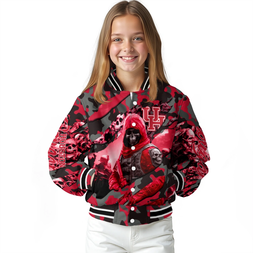 custom houston cougars skull horde red varsity jacket top rated custom houston cougars skull horde red varsity jacket top rated