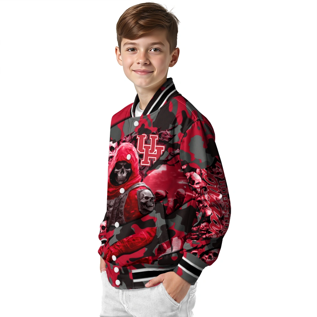custom houston cougars skull horde red varsity jacket trendy custom houston cougars skull horde red varsity jacket trendy