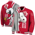 custom houston cougars snoopy head red varsity jacket best selling