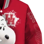 custom houston cougars snoopy head red varsity jacket best selling