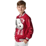 custom houston cougars snoopy head red varsity jacket best selling