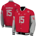 custom houston cougars team patch red varsity jacket best selling