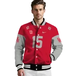 custom houston cougars team patch red varsity jacket best selling