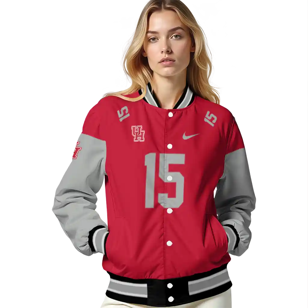 custom houston cougars team patch red varsity jacket latest model custom houston cougars team patch red varsity jacket latest model