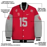 custom houston cougars team patch red varsity jacket best selling