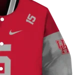 custom houston cougars team patch red varsity jacket best selling