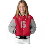 custom houston cougars team patch red varsity jacket best selling