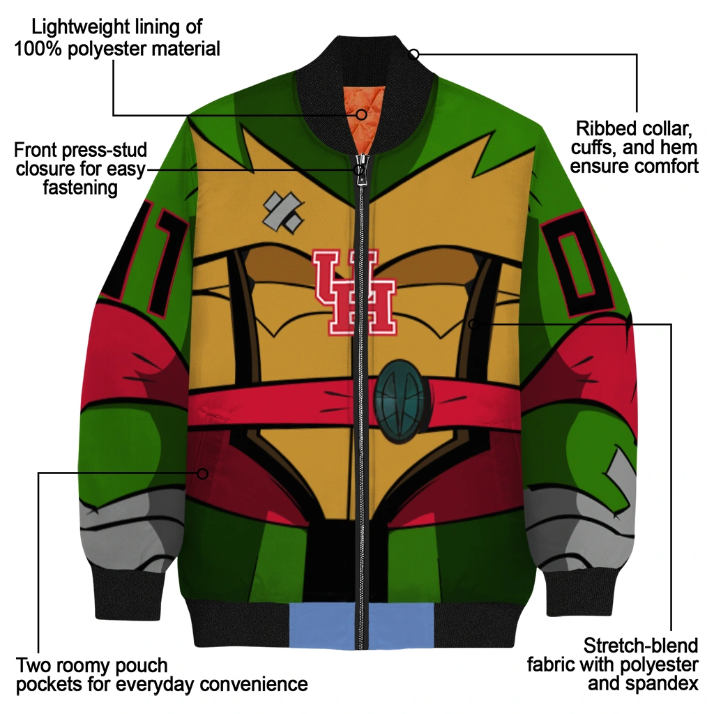 custom houston cougars turtle armor bomber jacket new arrival custom houston cougars turtle armor bomber jacket new arrival