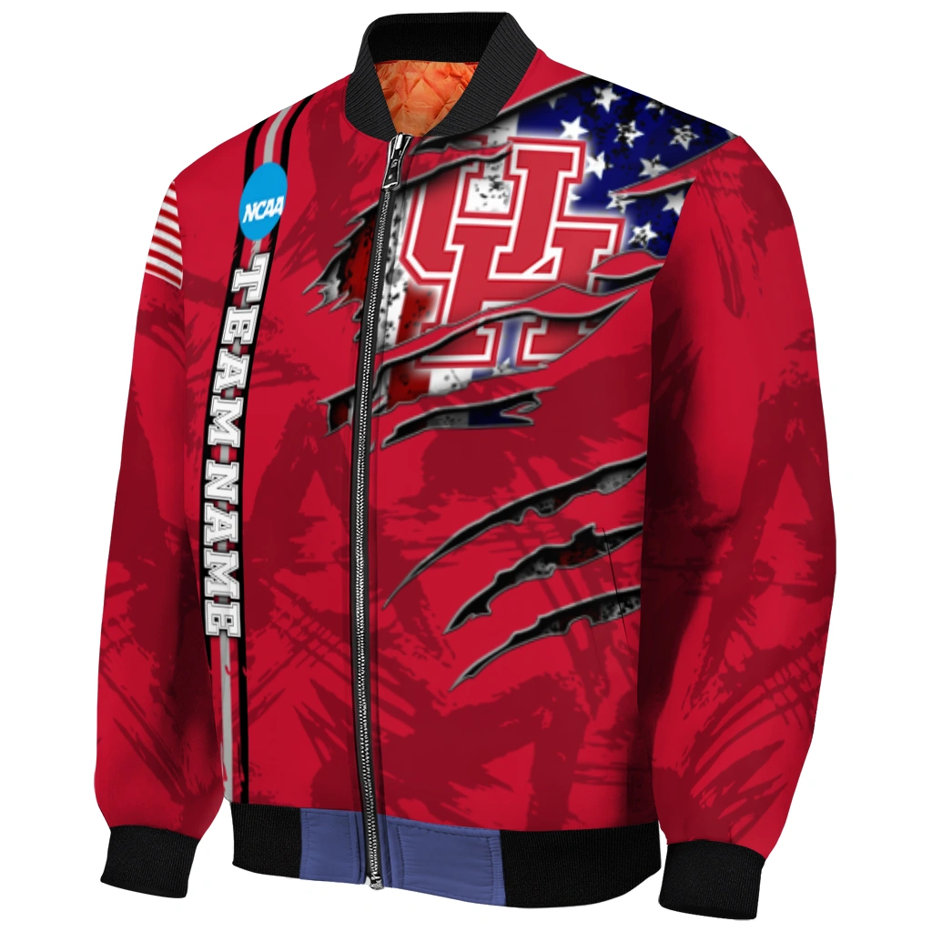 custom houston cougars usa flag claws red bomber jacket fashion forward custom houston cougars usa flag claws red bomber jacket fashion forward