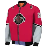 custom houston rockets chevron style red bomber jacket best selling
