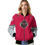 custom houston rockets chevron style red bomber jacket best selling