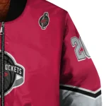 custom houston rockets chevron style red bomber jacket best selling