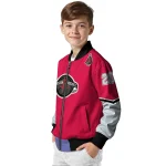 custom houston rockets chevron style red bomber jacket best selling