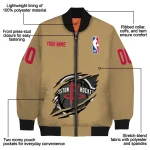 custom houston rockets claw opening beige bomber jacket best selling