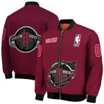custom houston rockets claw slash red bomber jacket best selling