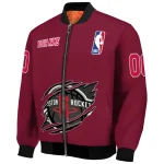 custom houston rockets claw slash red bomber jacket best selling