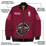 custom houston rockets claw slash red bomber jacket best selling