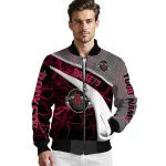 custom houston rockets electric flash red bomber jacket best selling