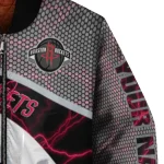 custom houston rockets electric flash red bomber jacket best selling