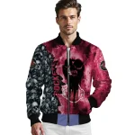 custom houston rockets skull cluster red bomber jacket best selling