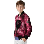 custom houston rockets skull cluster red bomber jacket best selling