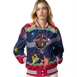 custom houston rockets spongebob playtime red blue varsity jacket best selling
