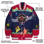 custom houston rockets spongebob playtime red blue varsity jacket best selling
