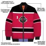 custom houston rockets stripe statement red black bomber jacket best selling