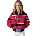 custom houston rockets stripe statement red black bomber jacket best selling