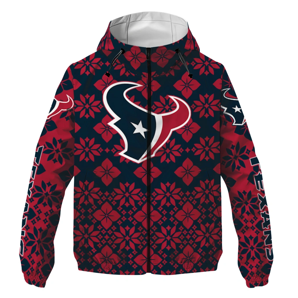 custom houston texans geometric blossom blue windbreaker jacket best selling custom houston texans geometric blossom blue windbreaker jacket best selling