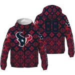 custom houston texans geometric blossom blue windbreaker jacket best selling