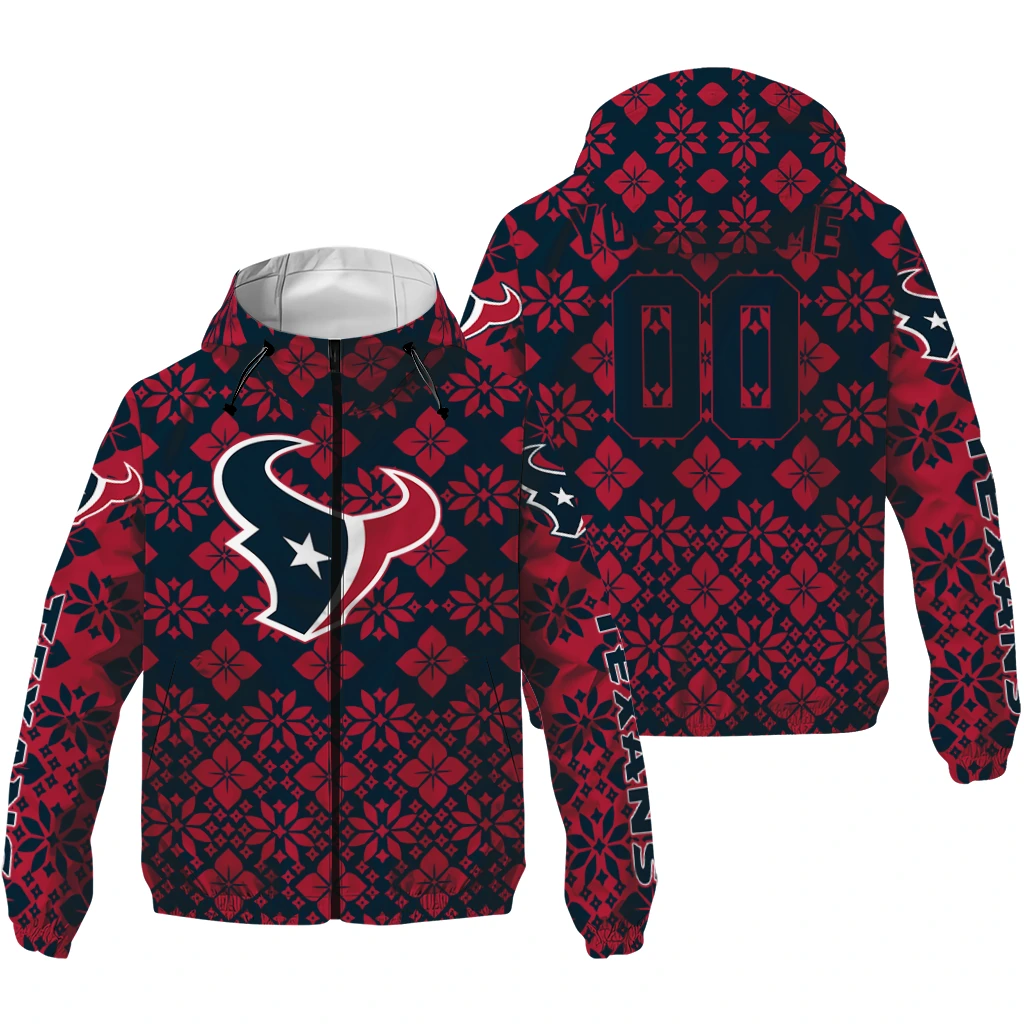 custom houston texans geometric blossom blue windbreaker jacket high quality custom houston texans geometric blossom blue windbreaker jacket high quality