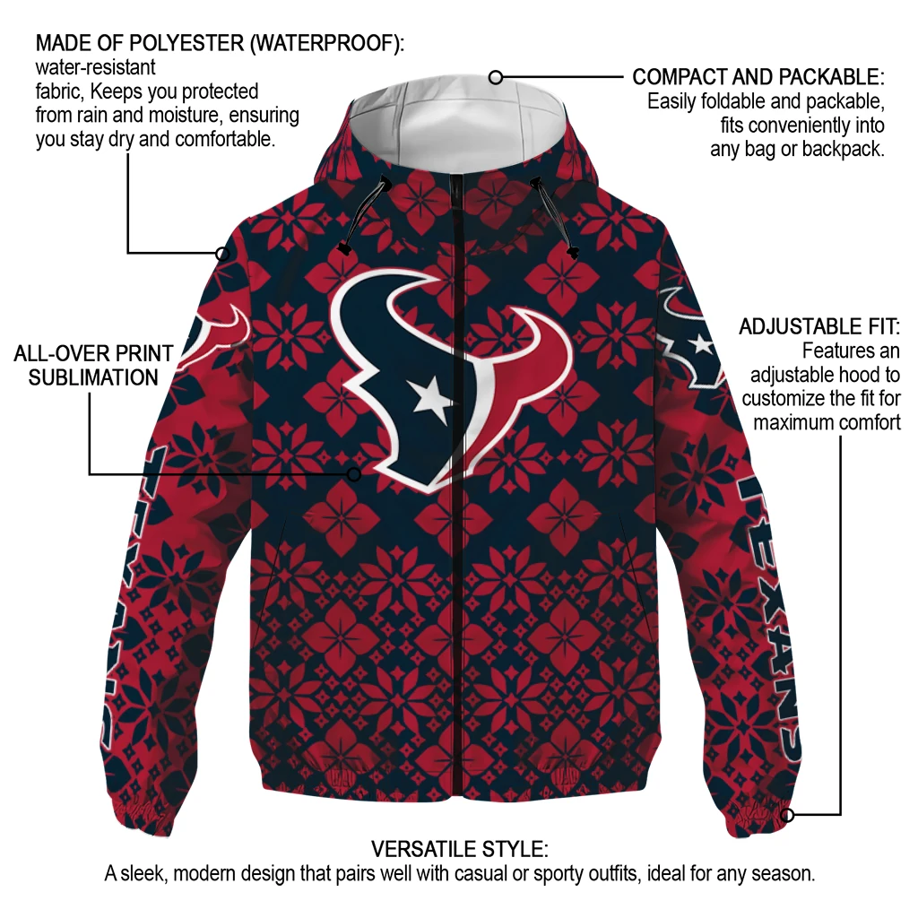 custom houston texans geometric blossom blue windbreaker jacket new arrival custom houston texans geometric blossom blue windbreaker jacket new arrival