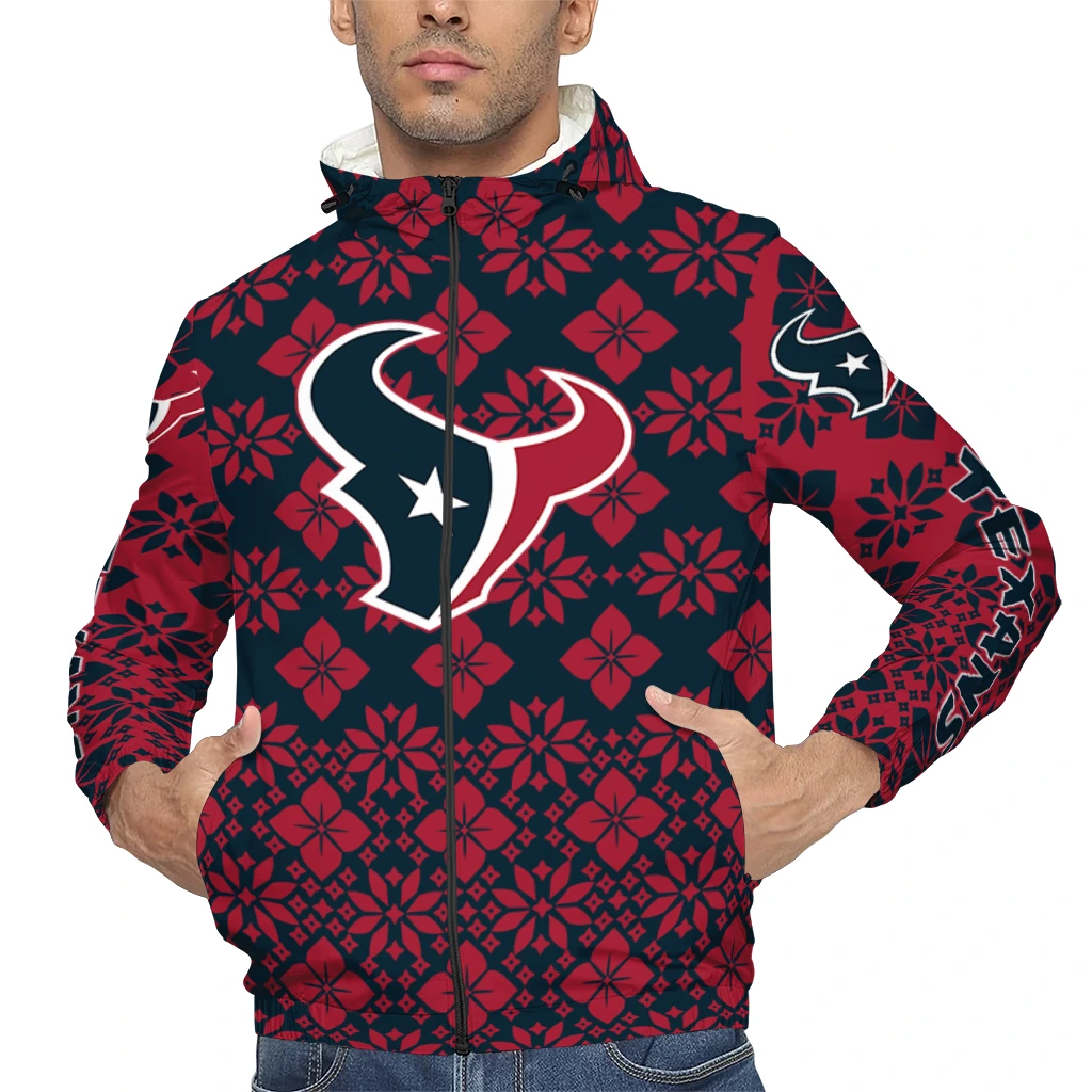 custom houston texans geometric blossom blue windbreaker jacket top rated custom houston texans geometric blossom blue windbreaker jacket top rated