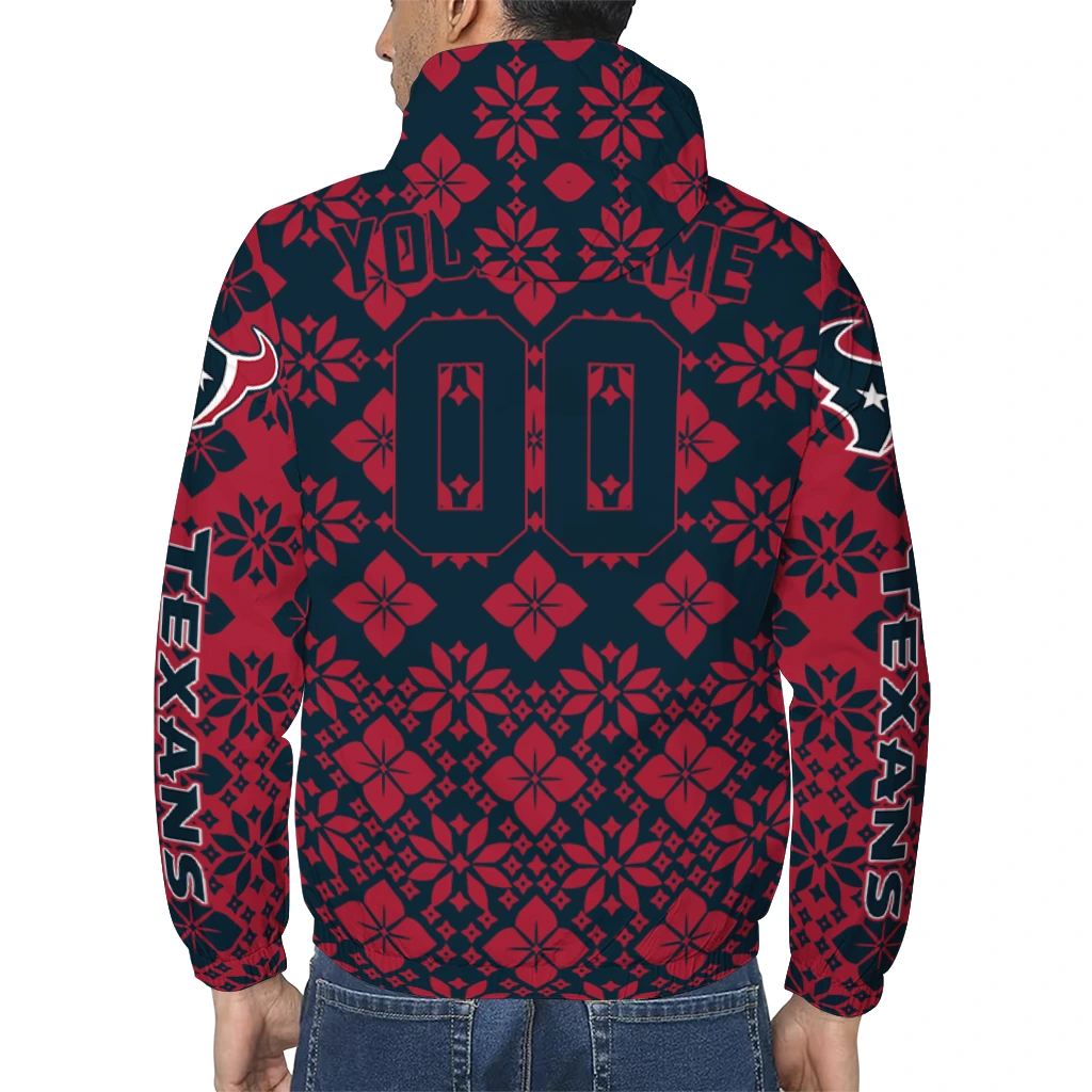 custom houston texans geometric blossom blue windbreaker jacket trendy custom houston texans geometric blossom blue windbreaker jacket trendy