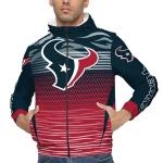 custom houston texans pattern layers blue windbreaker jacket best selling