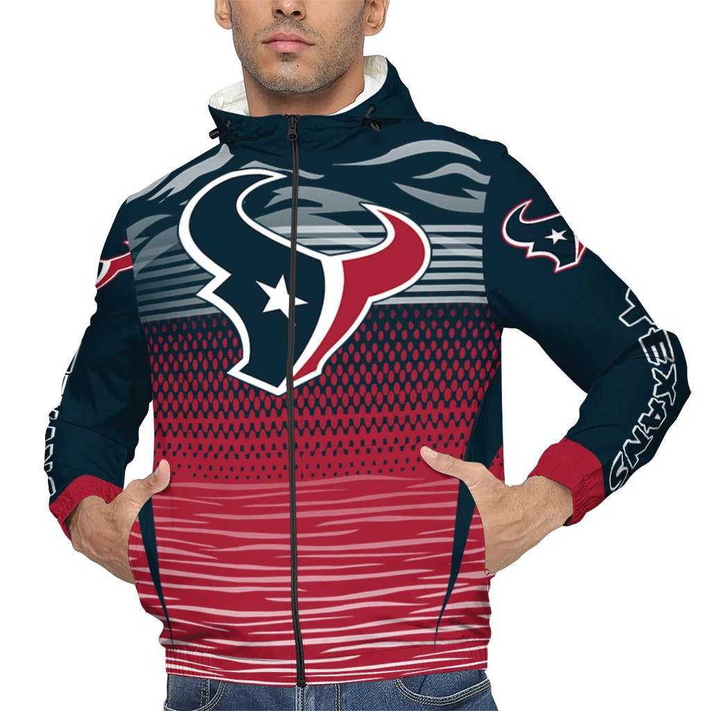 custom houston texans pattern layers blue windbreaker jacket top rated custom houston texans pattern layers blue windbreaker jacket top rated