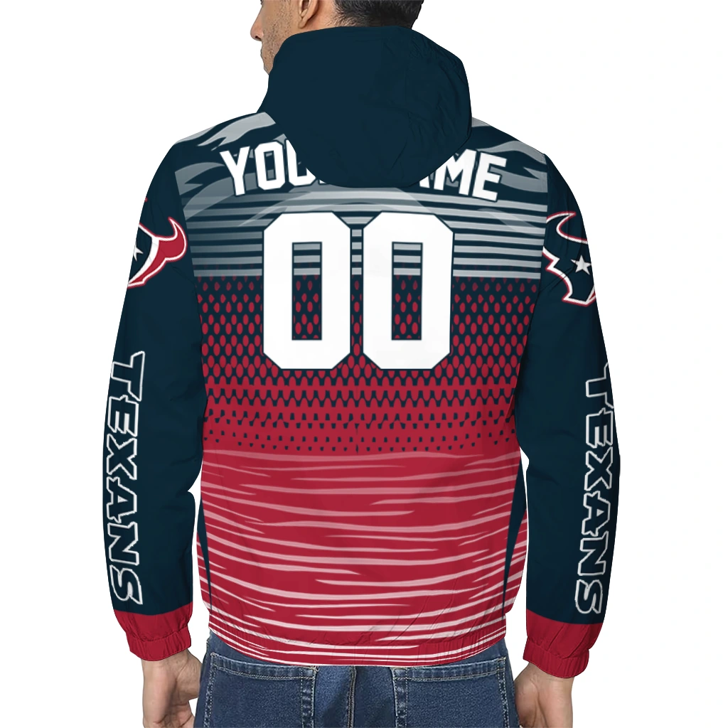 custom houston texans pattern layers blue windbreaker jacket trendy custom houston texans pattern layers blue windbreaker jacket trendy