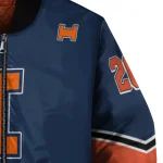 custom illinois fighting illini chevron style blue bomber jacket best selling